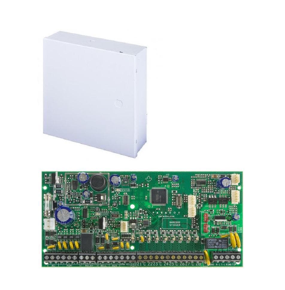 Centrala Magellan SP6000+; 16PGM extensibile, cu emiţator-receptor radio - 32 zone;Bus comunicație cu 4 fire (conectare a până la 15 module);Acceptă raportare IP și IP celulară;Control sistem via aplicație BlueEye; Programare bazată pe meniuri; include placa si cutie metalica cu traf