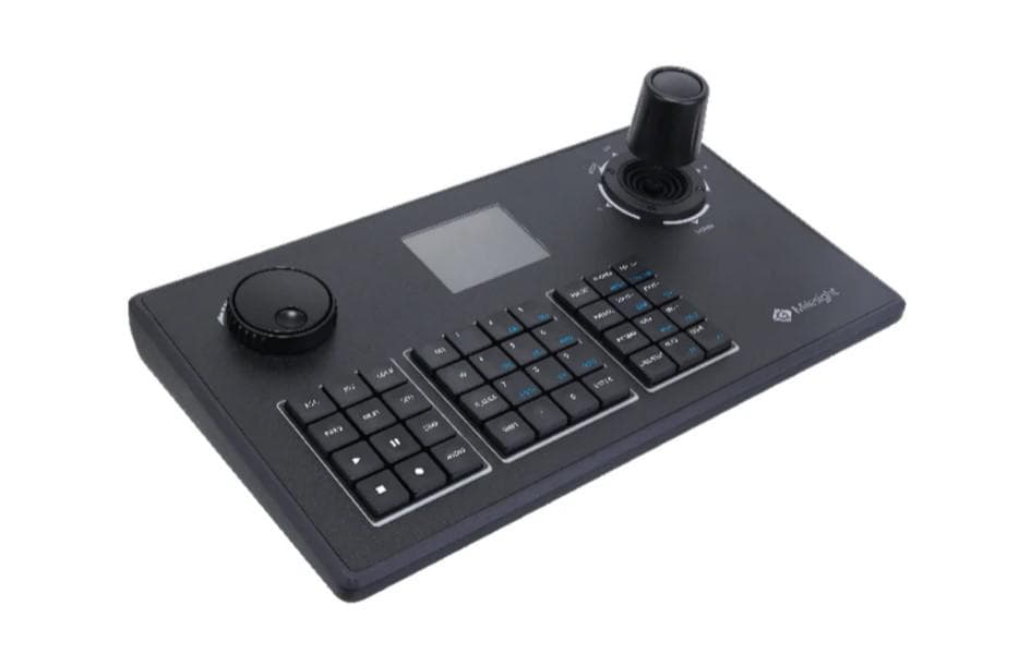 Tastatura Milesight MS-K01, Echipamente controlate: NVR si camere PTZ; Ecran: 58X44(2.8") Blue Screen; Joystick:4-axis; Interfata retea: 1*RJ45 100M/1000M; Alimentare:PoE (802.3af) / DC 12V 2A; Temrperatura de functionare:-10℃~55℃; Dimensiuni:321mmx179mmx109mm; Greutate: 1.56Kg