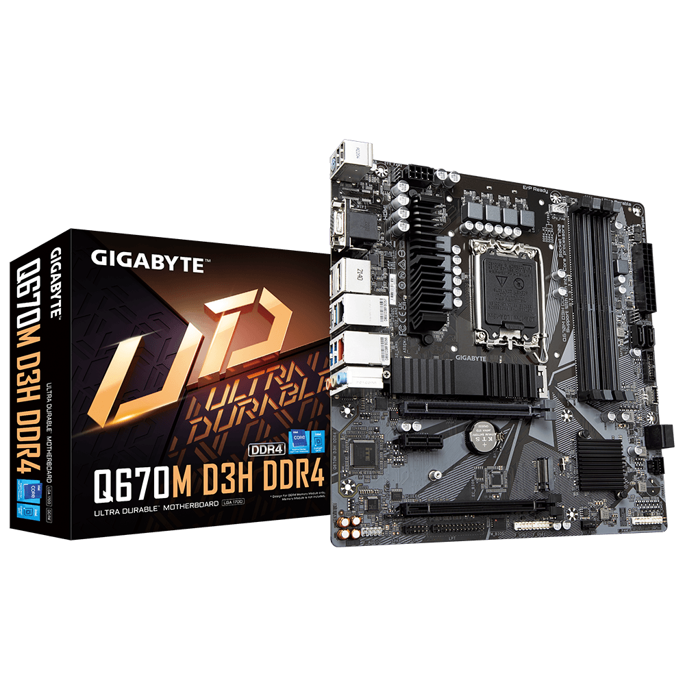 Placa de baza Gigabyte Q670M D3H, Socket 1700, DDR4, Micro-ATX