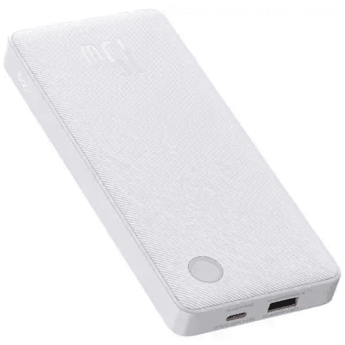 Baterie externa Baseus Airpow Lite, 10000mAh, putere 15W, 1 x USB; 2 x USB Type-C, total 3A (include cablu 30cm USB la USB Type-C), alb