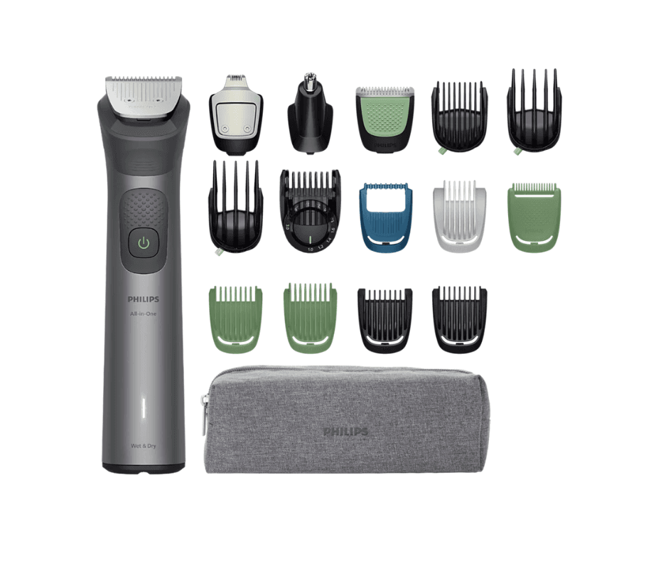 Aparat de tuns barba & parul de pe cap si corp 17in1 PHILIPS All-in-One MG7961/15, autonomie 120 min, 26 setari de lungime: 0,5-20 mm, 3 capete trimmer specializate (detalii, corp, nas), piepteni pt fata, cap, corp, 100% rezistent la apa, husa