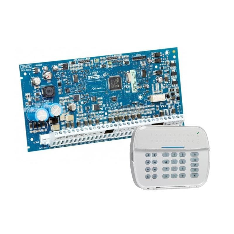 Centrala 6 zone, DSC NEO-2016LED, Extensibila la 16 zone cablate sau radio, 2 partitii, Memorie 500 evenimente, 48 utilizatori, Accepta 8 tastaturi si zone de tastaturi, 2 iesiri programabile extensibila la 22 TASTATURA NEO-LED SI CUTIE PC5003 INCLUSE