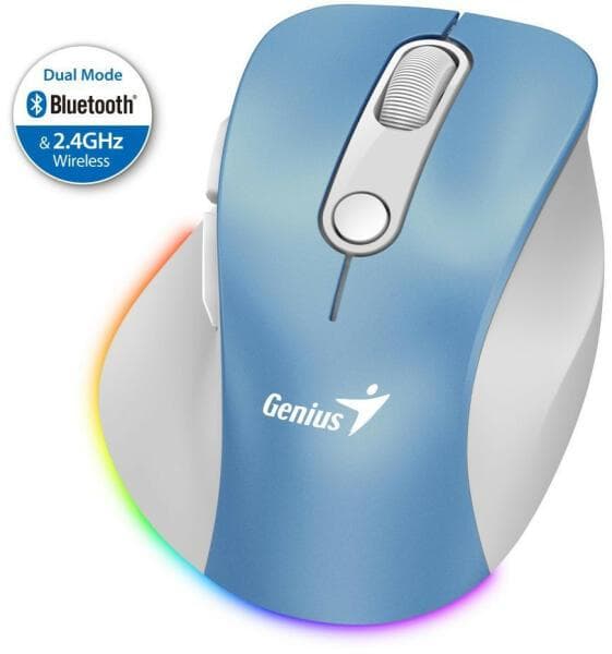 Mouse Wireless GENIUS Ergo 9000S, 2400 dpi, Multicolor