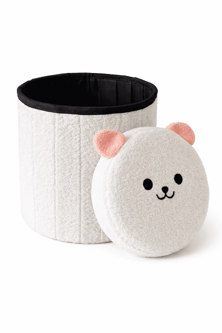 Taburet figurina urs Polar cu capac detasabil, 30x37.5 cm