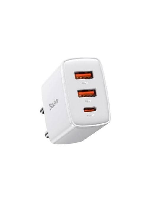Incarcator Retea Baseus CCXJ-E02, 30 W, 3 porturi, Alb