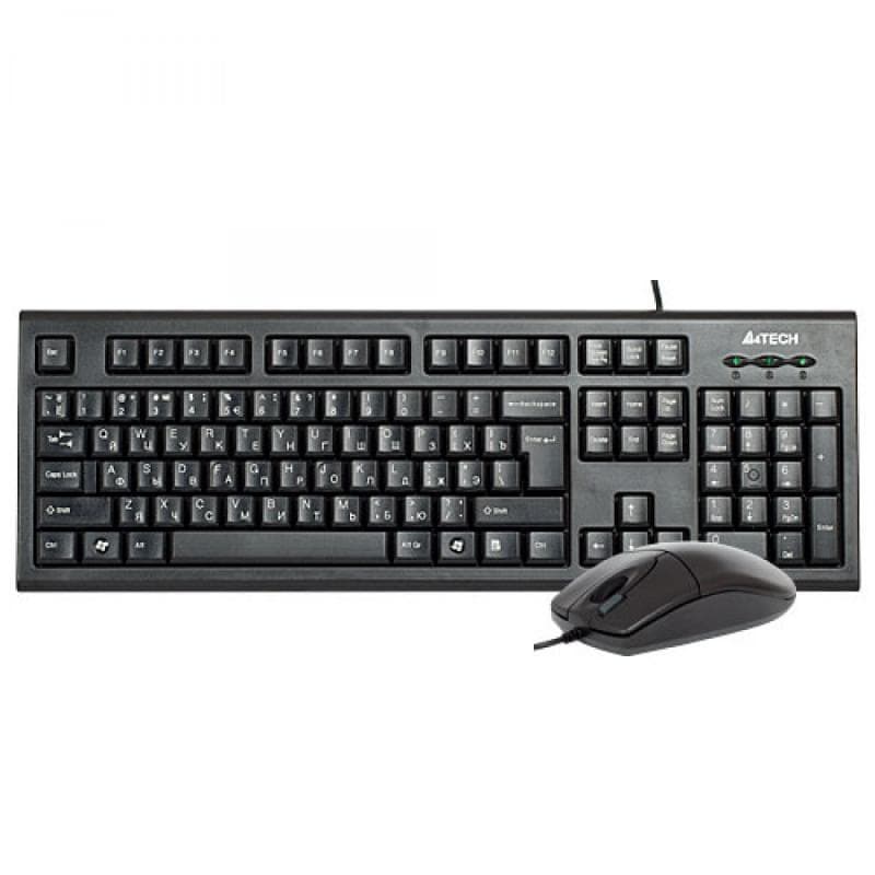 Kit Wired tastatura si mouse A4TECH KR-8520D, taste numerice, negru