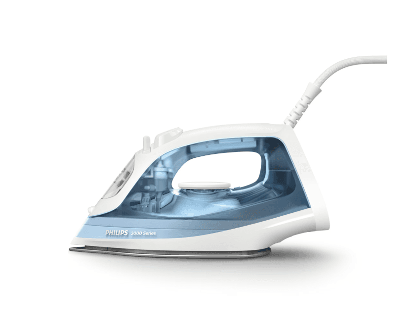 Fier de calcat Philips DST2010/90 Seria 2000, 2000W (240V), debit de abur 25g/min si jet de abur 100g/min, talpa Non Stick, sistem anti- picurare, Calc Clean, capacitate rezervor 250m, albastru inchis
