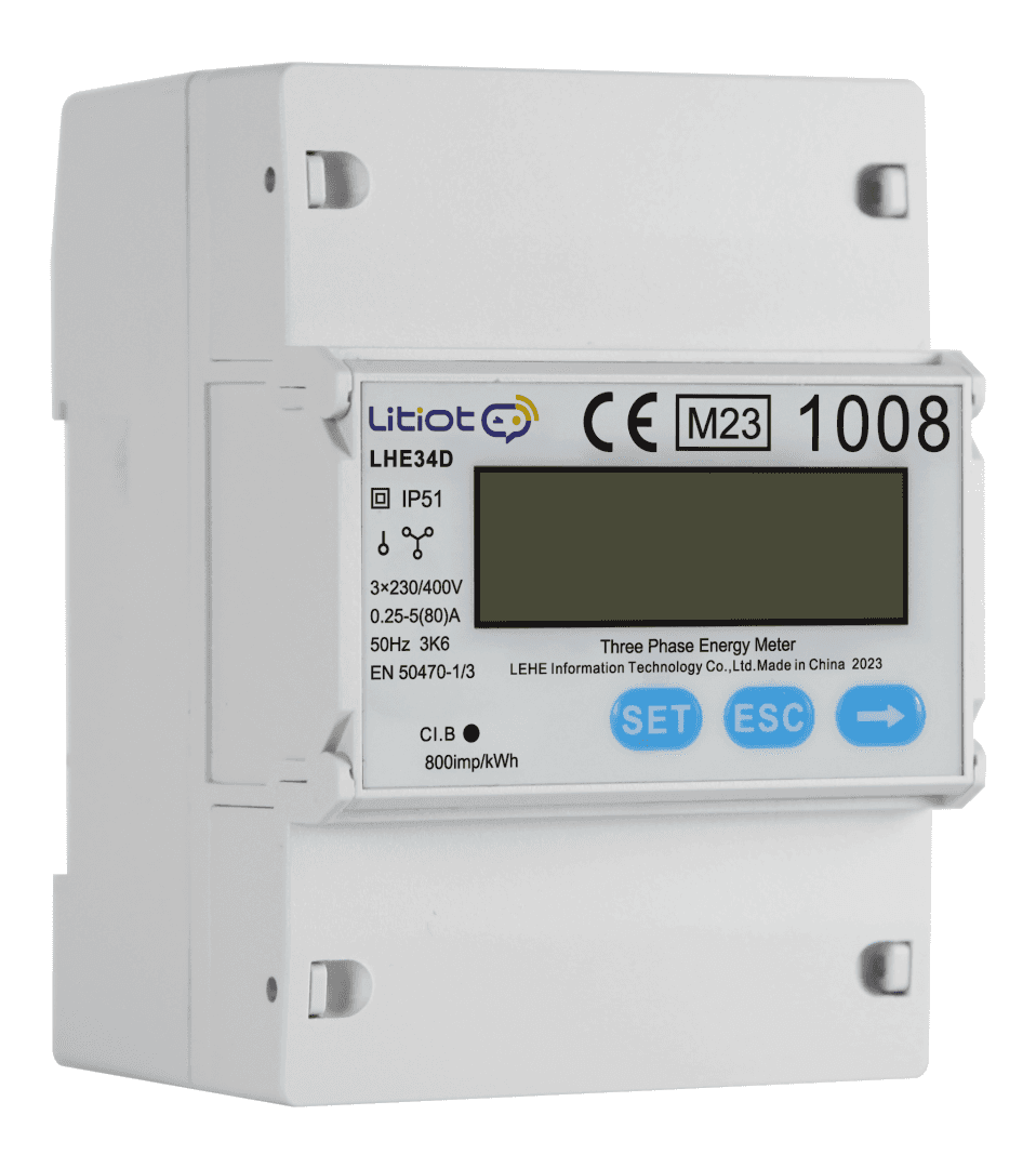 LIVOLTEK LHE34D 3P4W, DIN Rail direct connection meter, 3*5(80)A