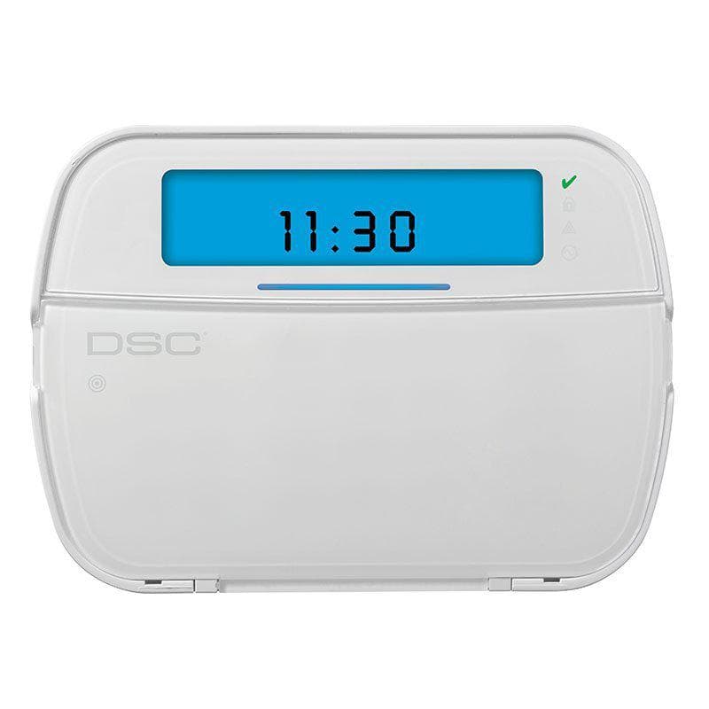 Tastatura LCD cu iconuri, cablata, DSC NEO-ICONRFP, 128 zone (radio si/sau cablate), Modul de emisie-receptie (transceiver) si cititor de proximitate incorporate, Ecran albastru, Terminal programabil (intrare de zona sau PGM), 5 butoane cu functionalitate programabila, Taste pentru alarma foc