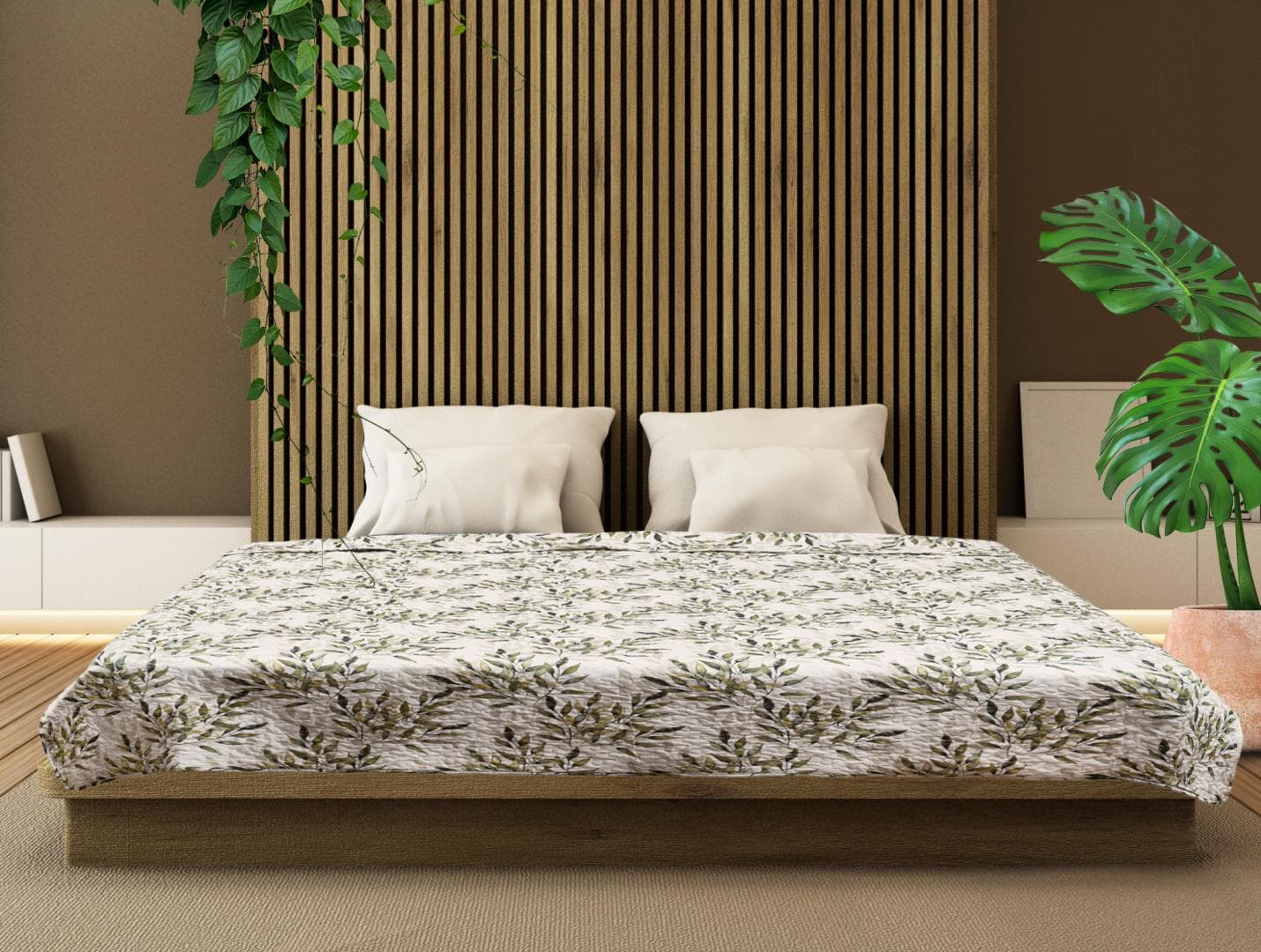 CUVERTURA MATLASATA 200X220 CM OLIVE