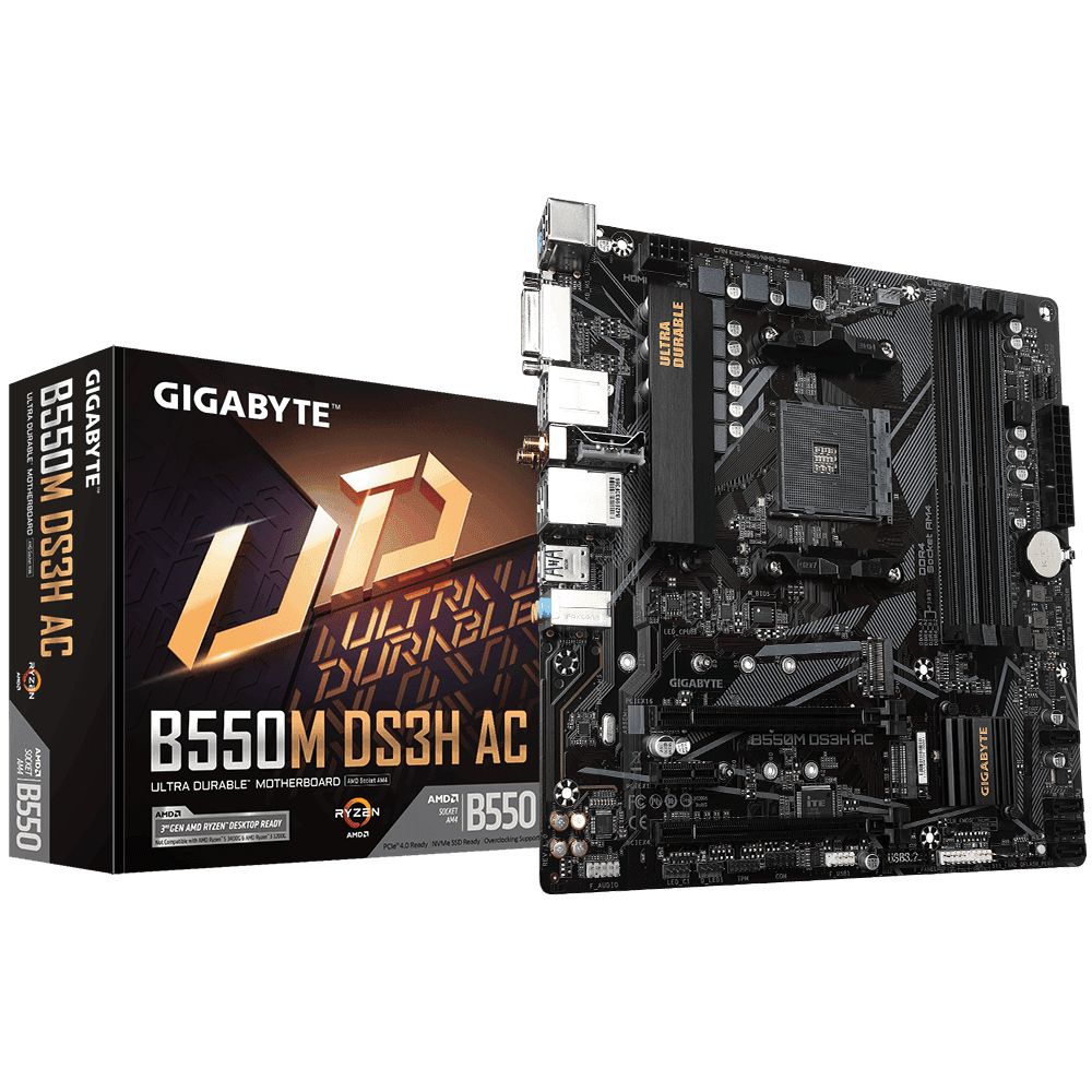 Placa de baza Gigabyte B550M DS3H AC, Socket AM4, DDR4, Micro-ATX