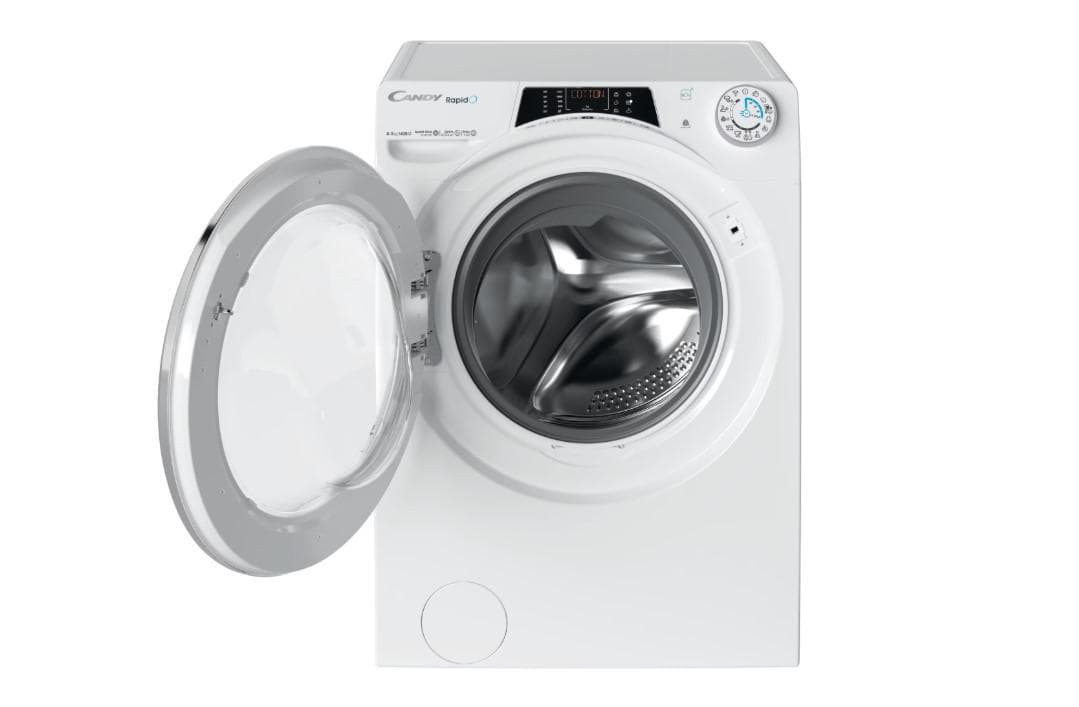 Masina de Spalat cu Uscator Candy ROW4856DWMCT/1-S RapidO, 8+5kg, 1400, DA, BPM, MPS, 6 Digit, WiFi+BT, Steam, White+White + chrome ring