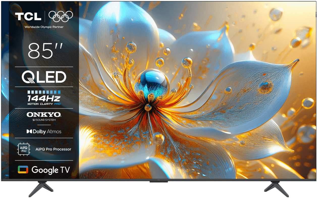 Televizor TCL QLED 85T8C, 215 cm, Smart Google TV, 4K Ultra HD, 144Hz, Onkyo