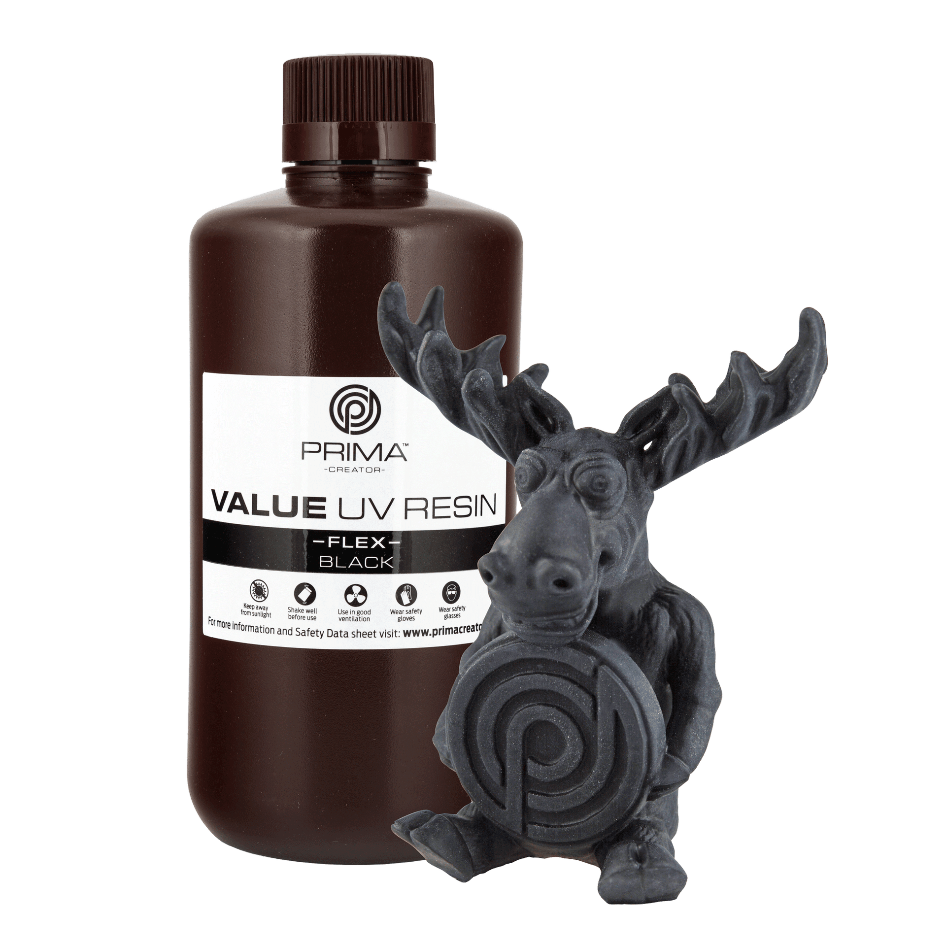 Rășină 3D PrimaCreator Value Flex UV – 1 kg – Black