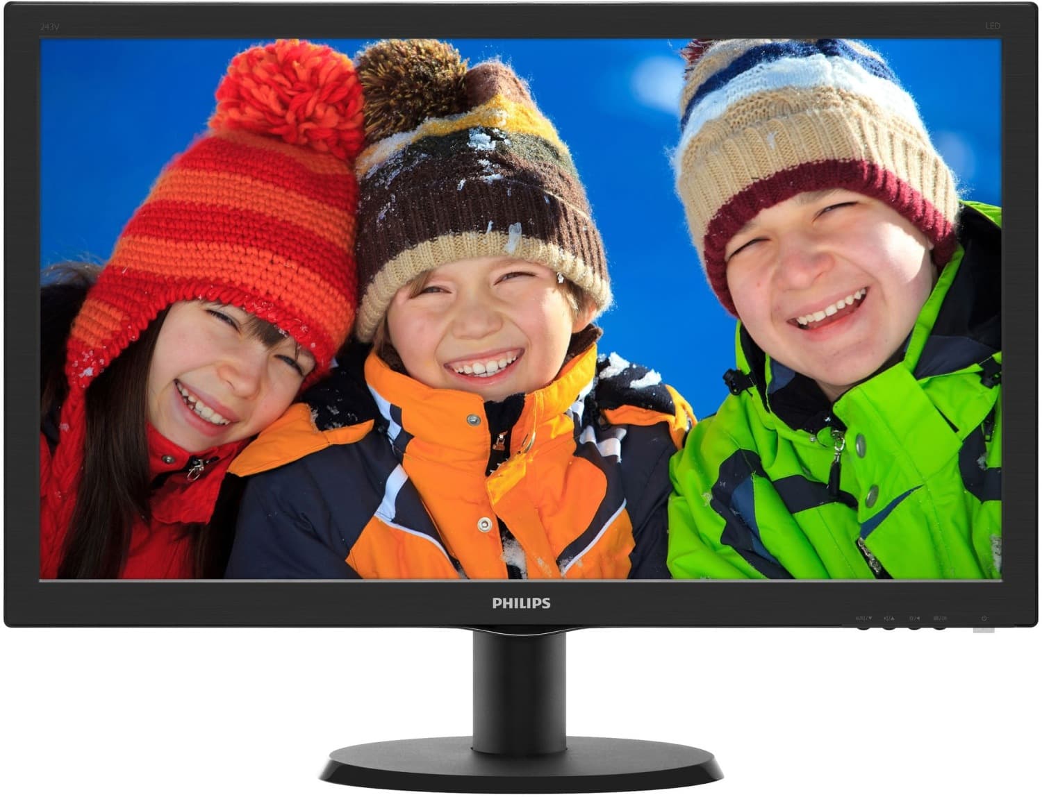MONITOR PHILIPS 23.6", home, office, TN, Full HD (1920 x 1080), Wide, 250 cd/mp, 1 ms, VGA, DVI, HDMI, "243V5LHAB5/00"