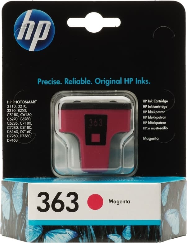 Cartus Cerneala Original HP Magenta, nr.363, pentru PhotoSmart 3110|3210|3310|C5180|C6180|C6250|C6280|C8180|D7160|72xx, "C8772EE"