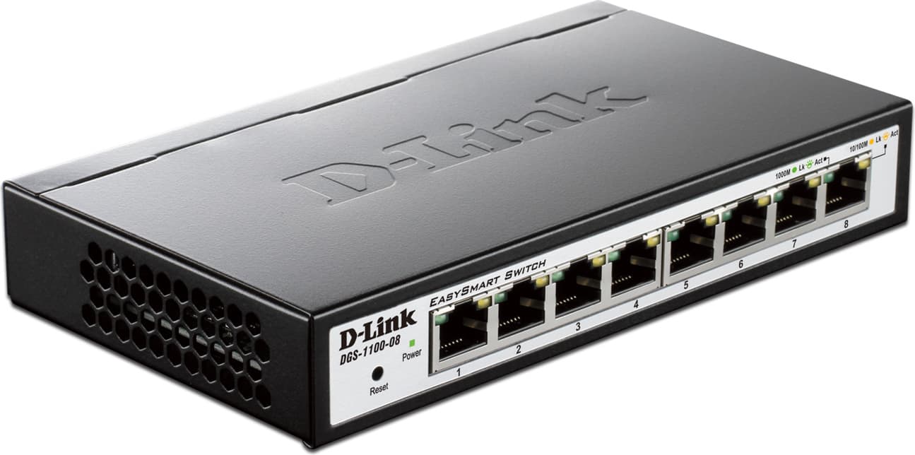 SWITCH D-LINK SMART 8 porturi Gigabit carcasa metalica, "DGS-1100-08"