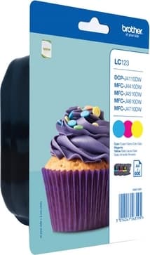 Combo-Pack Original Brother CMY, LC123RBWBP, pentru DCP-J4110| MFC-J4410|J4510|J4610|J4710|J6520|J6920, 3x600, "LC123RBWBP"