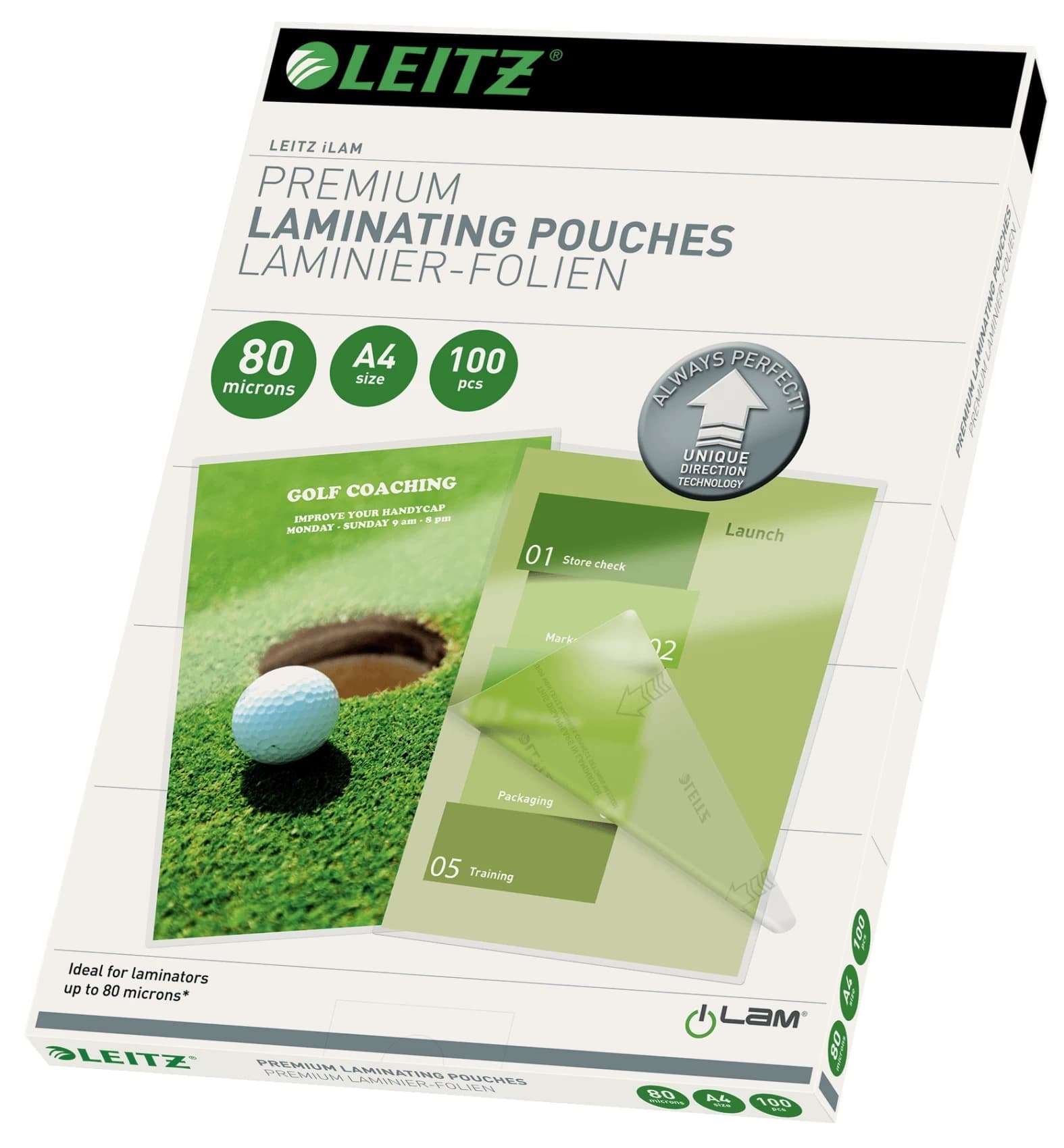 Folie Leitz UDT pentru laminare la cald, A4, 80 mic., 100buc/set, "74780000"