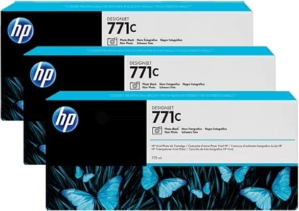 Tri-Pack Original HP Photo Black, nr.771C, pentru DesignJet Z6200, "B6Y37A"