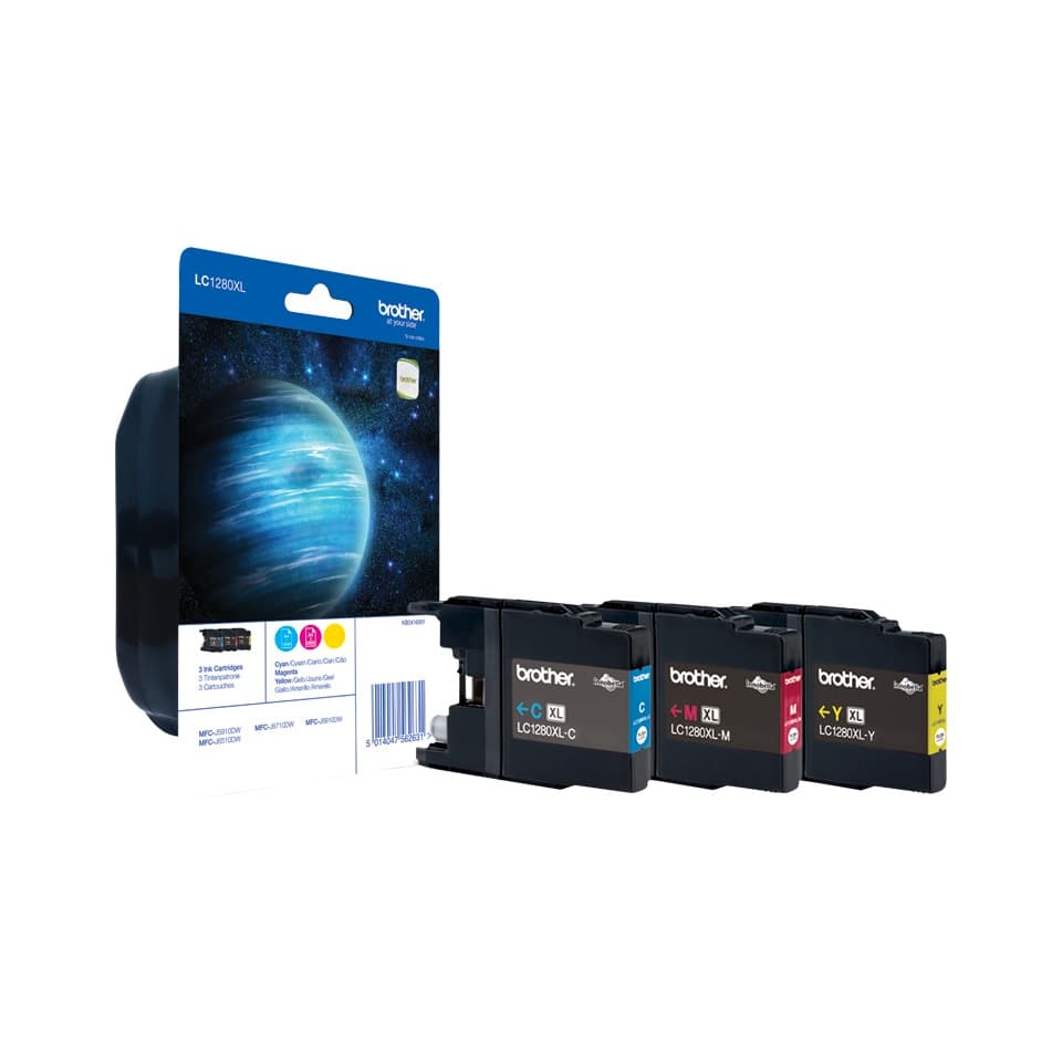 Combo-Pack Original Brother CMY, LC1280XLRBWBP, pentru DCP-J525|J725|J925|MFC-J430|J5910|J625|J6510|J6910, 3x 1.2K, "LC1280XLRBWBP"