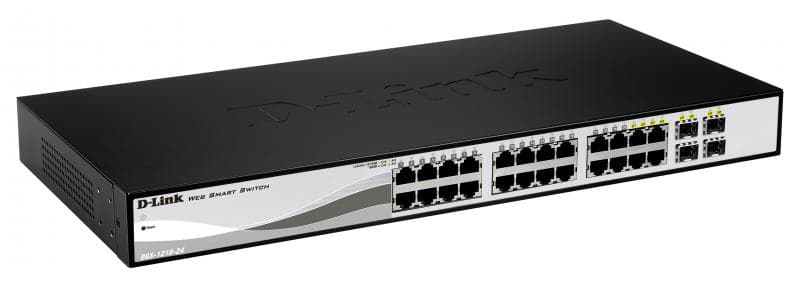SWITCH D-LINK SMART 24 porturi Gigabit + 4 porturi Combo SFP, carcasa metalica, rackabil, "DGS-1210-24"