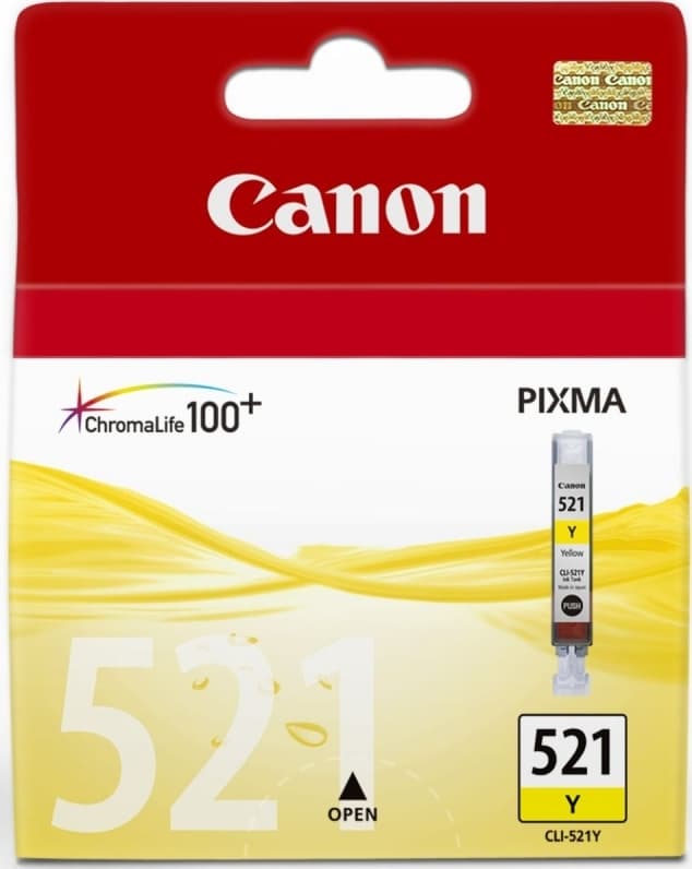 Cartus Cerneala Original Canon Yellow, CLI-521Y, pentru iP3600|iP4600|MP540|MP620, "BS2936B001AA"