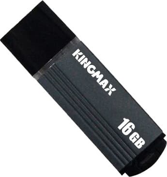 MEMORIE USB 2.0 KINGMAX 16 GB, cu capac, carcasa aluminiu, negru / gri, "KM-MA06-16GB/GY"