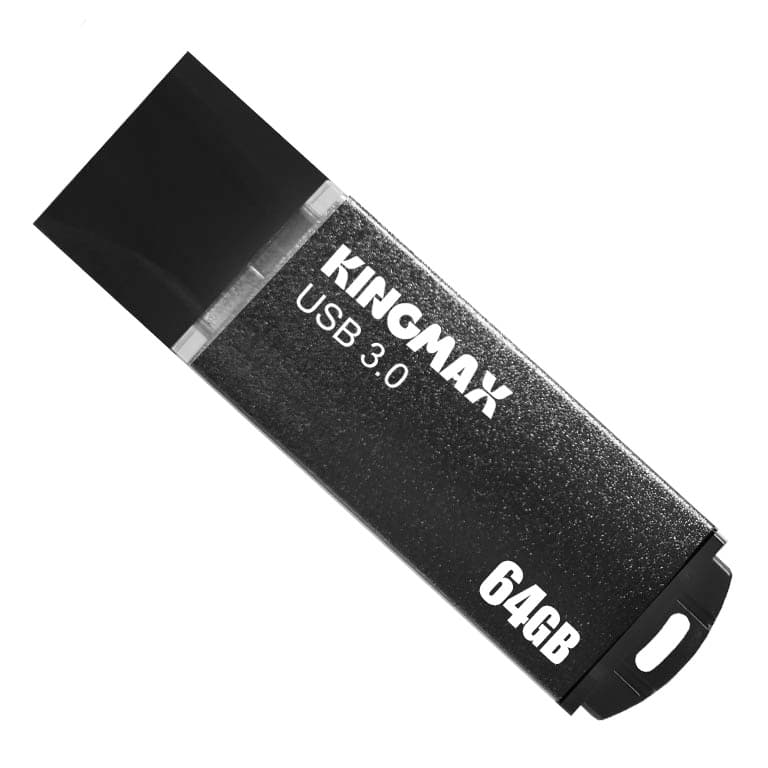 MEMORIE USB 3.0 KINGMAX 64 GB, cu capac, carcasa aluminiu, negru, "KM-MB03-64GB/BK"