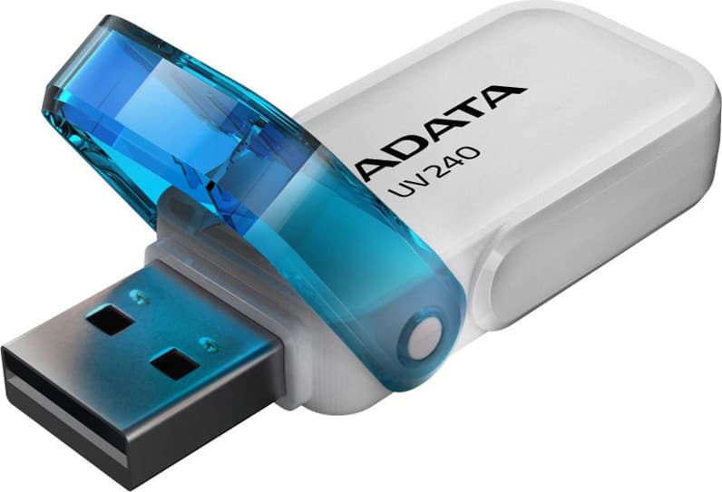 MEMORIE USB 2.0 ADATA 16 GB, cu capac, carcasa plastic, alb, "AUV240-16G-RWH"