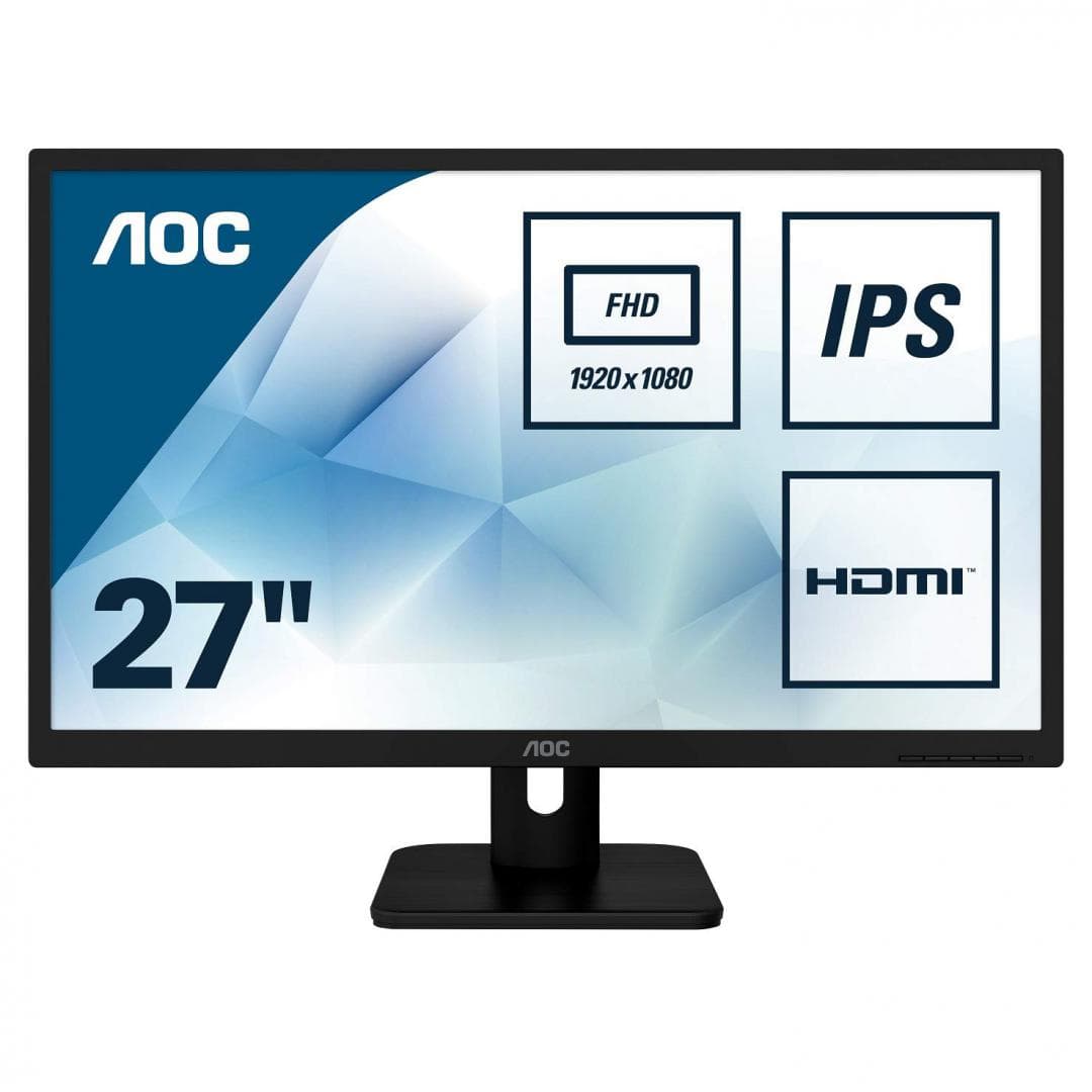 MONITOR AOC 27", home, office, IPS, Full HD (1920 x 1080), Wide, 250 cd/mp, 5 ms, VGA, HDMI, "27E1H"
