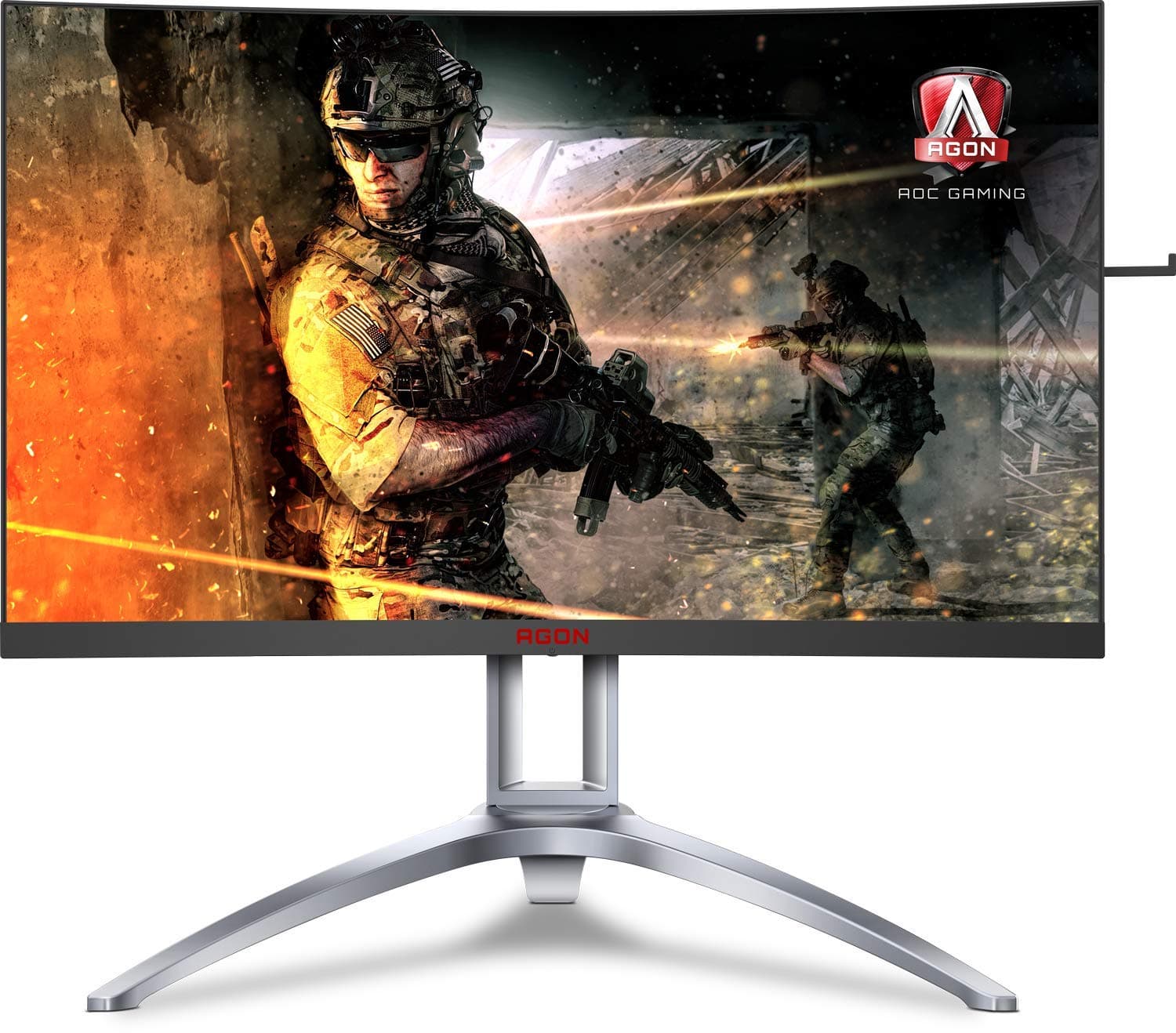 MONITOR AOC 27" gaming, VA, WQHD (2560 x 1440), Wide, curbat, 400 cd/mp, 1 ms, VGA, HDMI x 2, DisplayPort x 2, "AG273QCX"