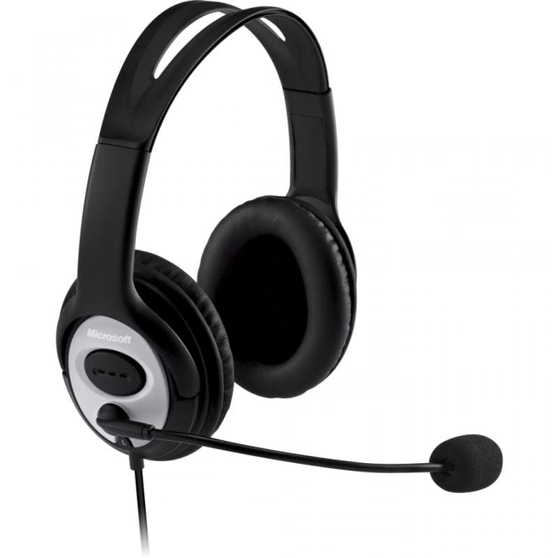 CASTI Microsoft, "LifeChat LX-3000", cu fir, standard, utilizare multimedia, call center, microfon pe brat, conectare prin USB 2.0, negru, "JUG-00014"
