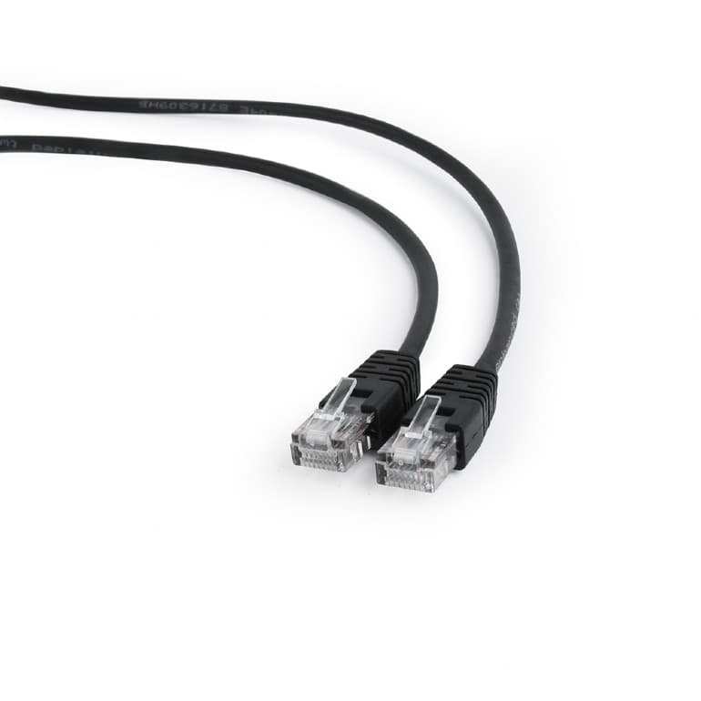 PATCH CORD UTP GEMBIRD Cat5e, cupru-aluminiu, 0.25 m, negru, AWG26, "PP12-0.25M/BK"