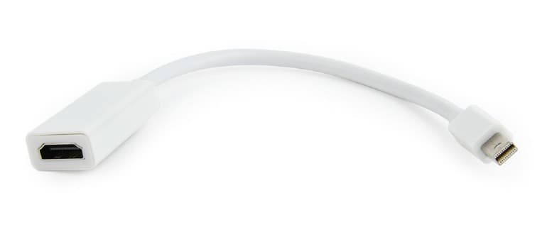 CABLU video GEMBIRD, adaptor Mini-DisplayPort (T) la HDMI (M), 10cm, rezolutie maxima Full HD (1920 x 1080) la 60Hz, alb, "A-mDPM-HDMIF-02-W"