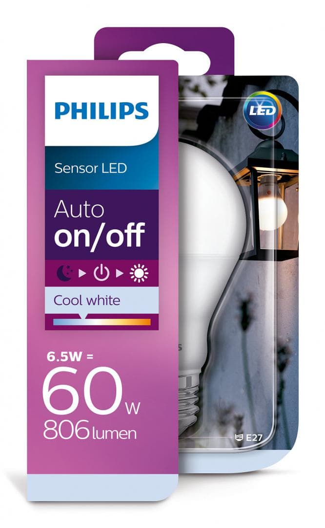 BEC LED Philips, soclu E27, putere 6.5W, forma clasic, lumina alb rece, alimentare 220 - 240 V, "000008718696739426"