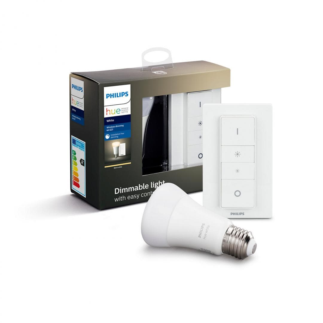 KIT smart LED Philips, soclu E27, putere 9W, forma clasic, lumina alb calda, alimentare 220 - 240 V, "000008718696785331"