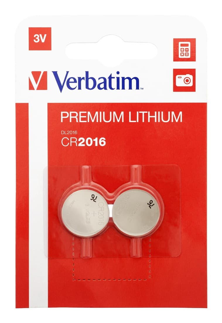 BATERIE VERBATIM, butoni (CR2016), 3V litiu, 2 buc., "49934"