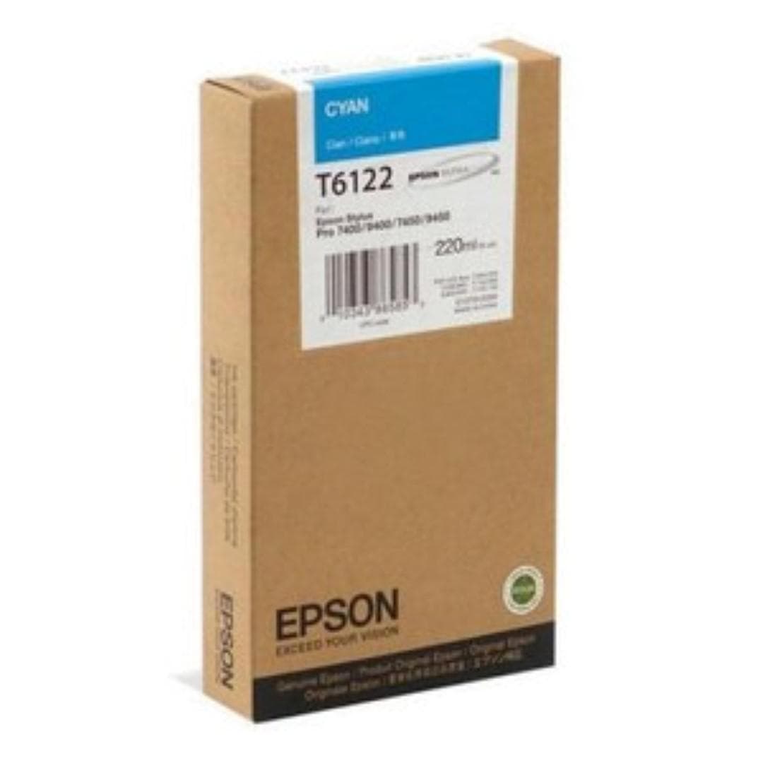 Cartus Cerneala Original Epson Cyan, T612200, pentru 7400|7450|7800|7880|9400|9450|9800, "C13T612200"