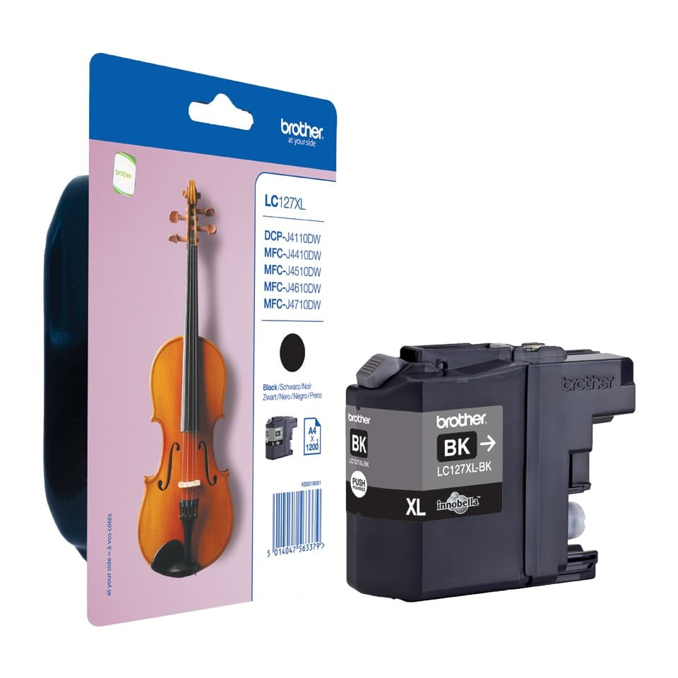 Cartus Cerneala Original Brother Black, LC127XLBK, pentru DCP-J4110|MFC-J4410|J4510|J4610|J4710, "LC127XLBK"
