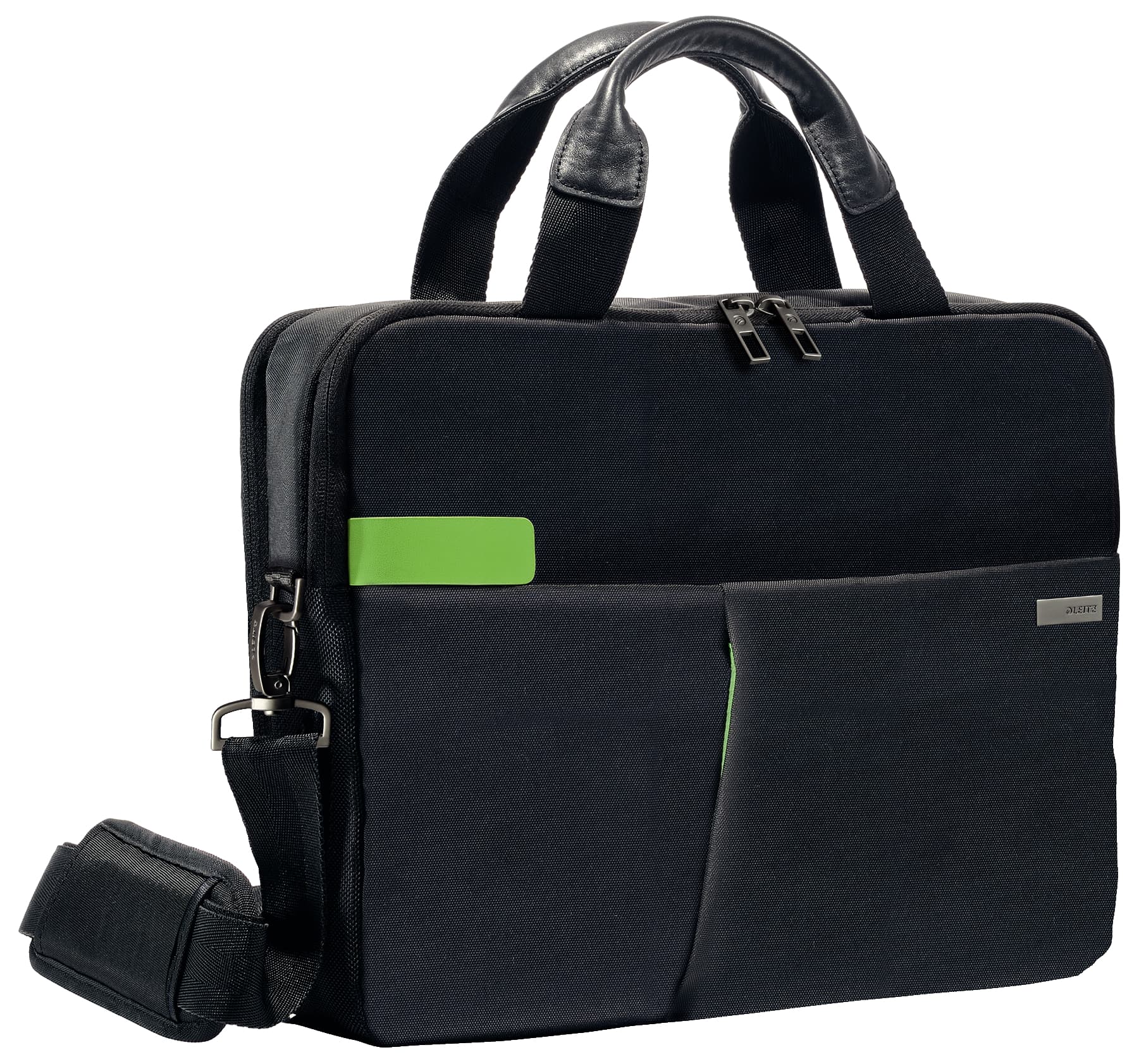 GEANTA LEITZ, pt. notebook de max. 13.3 inch, 2 compartimente, buzunar frontal | buzunar dorsal x 2, waterproof, poliester, negru, "60390095"