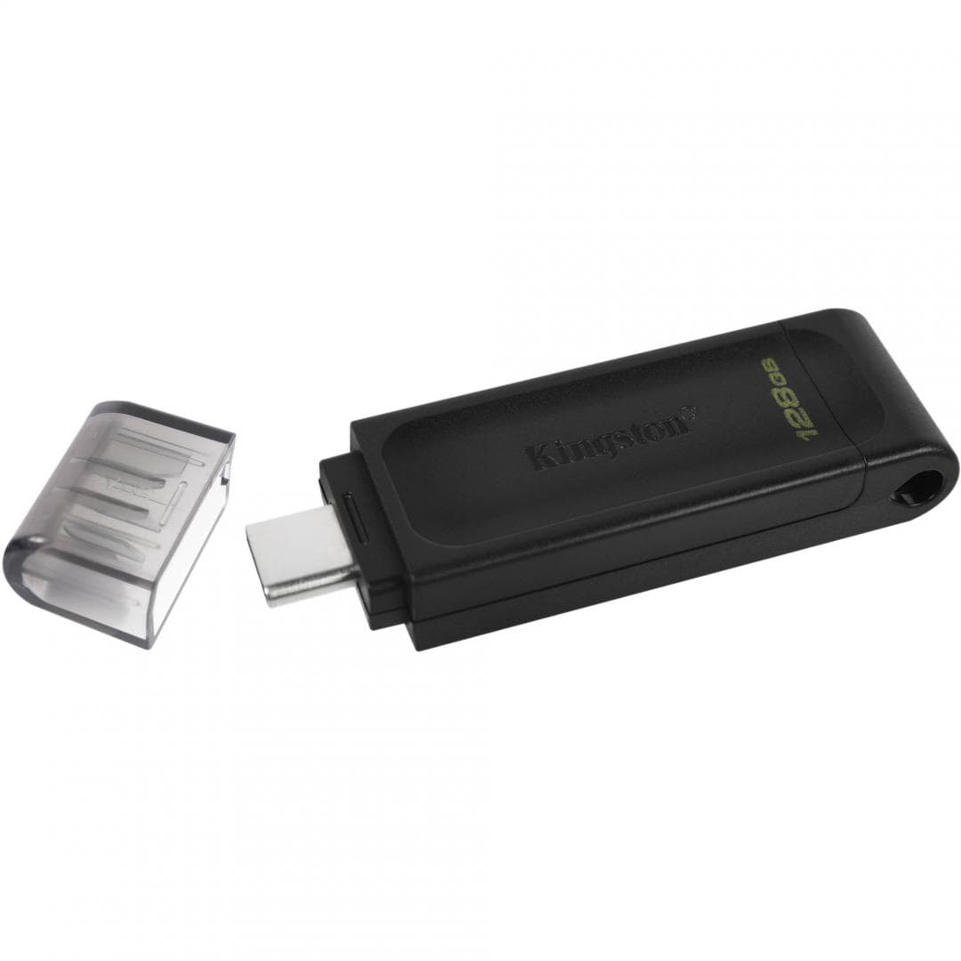 MEMORIE USB Type-C KINGSTON 32 GB, cu capac, carcasa plastic, negru, "DT70/32GB"