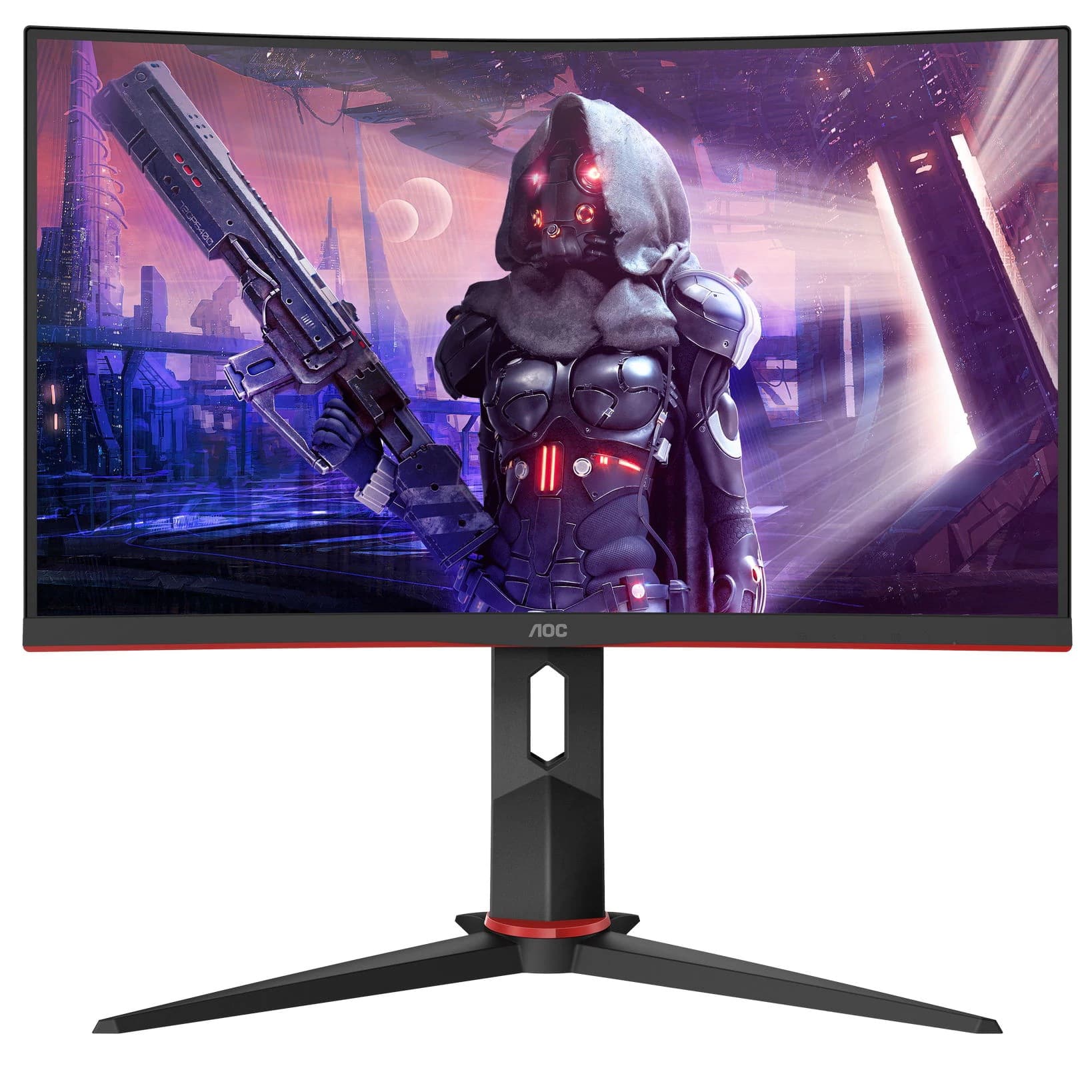 MONITOR AOC 27", gaming, VA, Full HD, 1920 x 1080, 165 Hz, Wide, curbat, 250 cd/mp, 4 ms, boxe integrate, 4 x USB 3.2, VGA, HDMI x 2, DisplayPort, "C27G2U/BK "