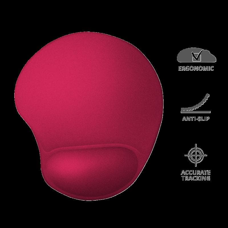 Mouse PAD TRUST, "Big Foot", cu gel, cauciuc & material textil, 236x205mmx16 mm, rosu, "TR-20429"