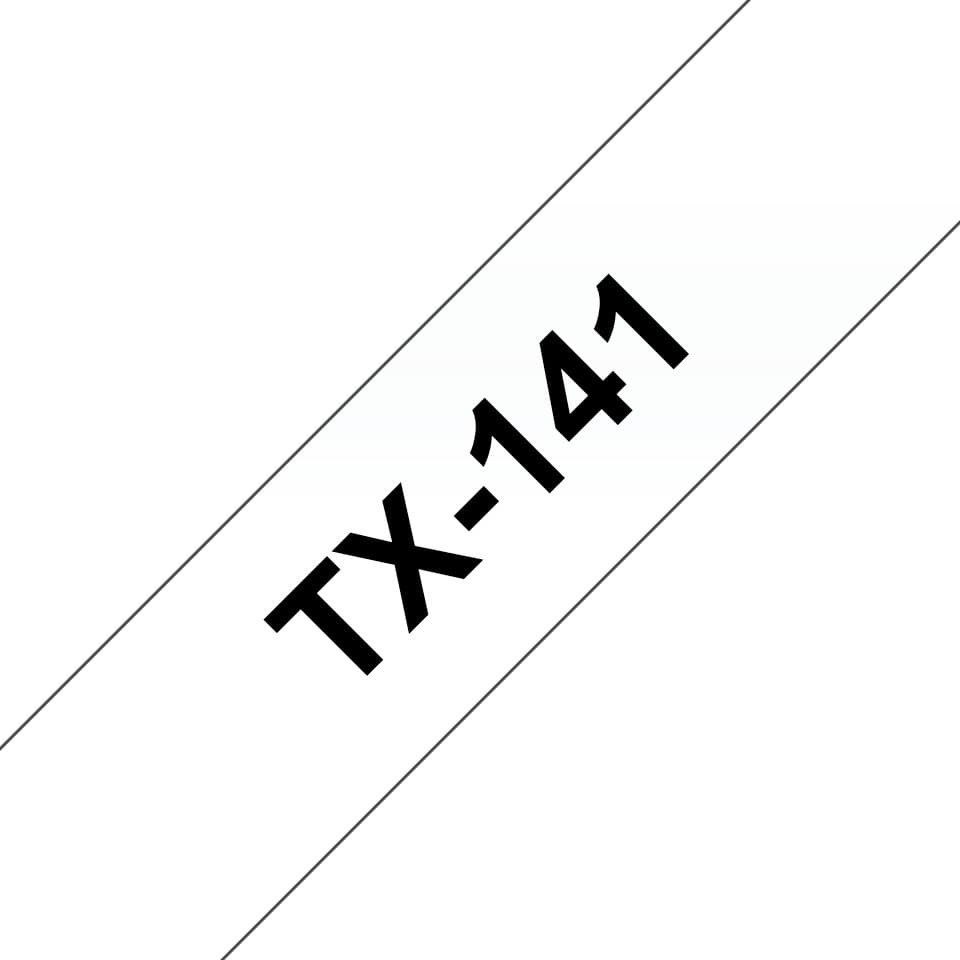Banda laminata Original Brother Black on Clear, TX141, pentru D400|D450|E300|H300|18R|300|310|320|340|1300|1700|1750|1760|1800|1810|1830|1880|1890|1900|1910|1950|1960|2030|2040|2100|2110|ST5, 18mm, incl.TV 0 RON, "TX141"