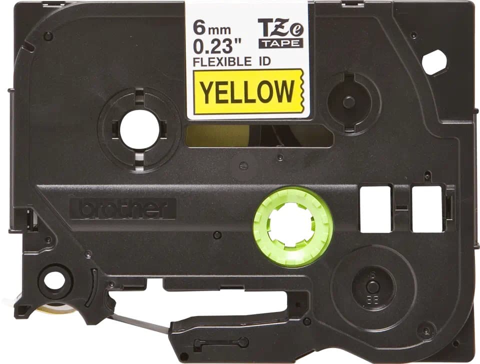 Banda laminata Original Brother Black on Yellow, TZEFX611, pentru E105|E110|H100|H101|H105|H110|H111|P300|128|200|1000|1010|1090|1100|1120|1130|1160|1170|1180|1190|1200|1230|1280|1290|6100|7100|ST1150, 6mm, incl.TV 0 RON, "TZEFX611"