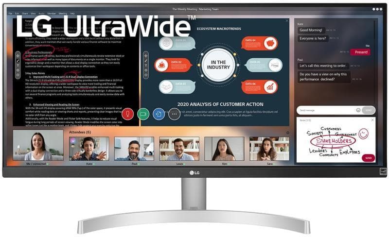MONITOR LG 29 inch, home | office, IPS, UW-UXGA (DCI 2K+) (2560 x 1080), Wide, 250 cd/mp, 5 ms, HDMI | DisplayPort, "29WN600-W.AEU"