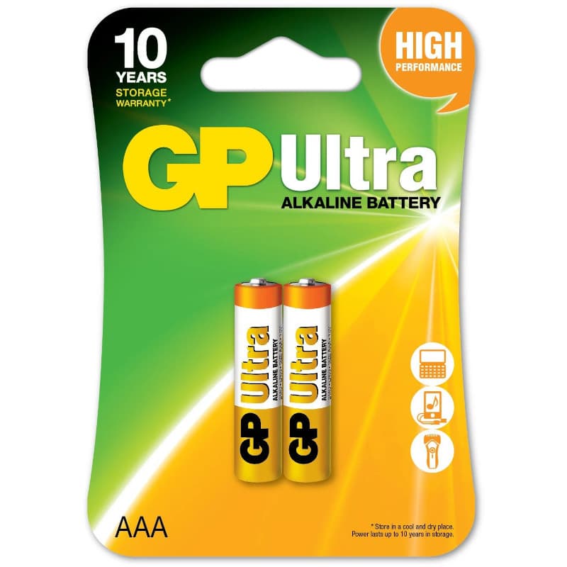 Baterie GP Batteries, Ultra Alcalina AAA (LR03) 1.5V alcalina, blister 2 buc. "GP24AU-2UE2" "GPPCA24AU015"