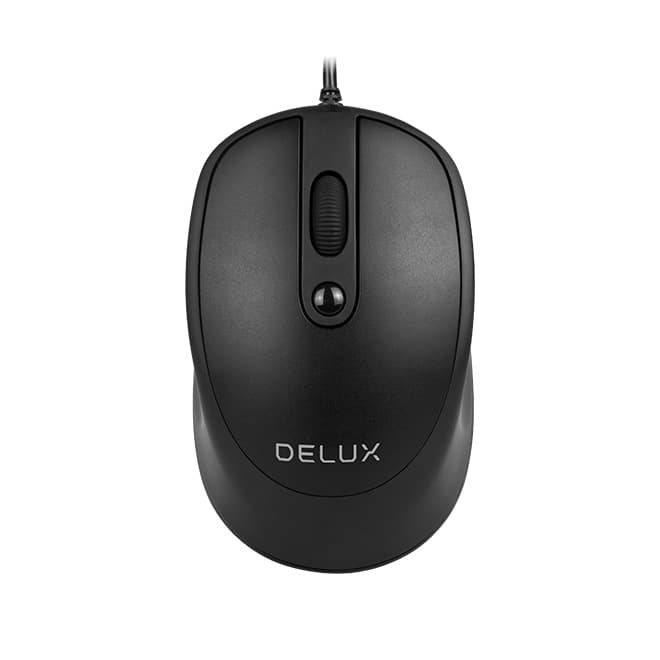 MOUSE DELUX, PC sau NB, cu fir, USB, optic, 3200 dpi, butoane/scroll 4/1, negru, "M366BU-BK"
