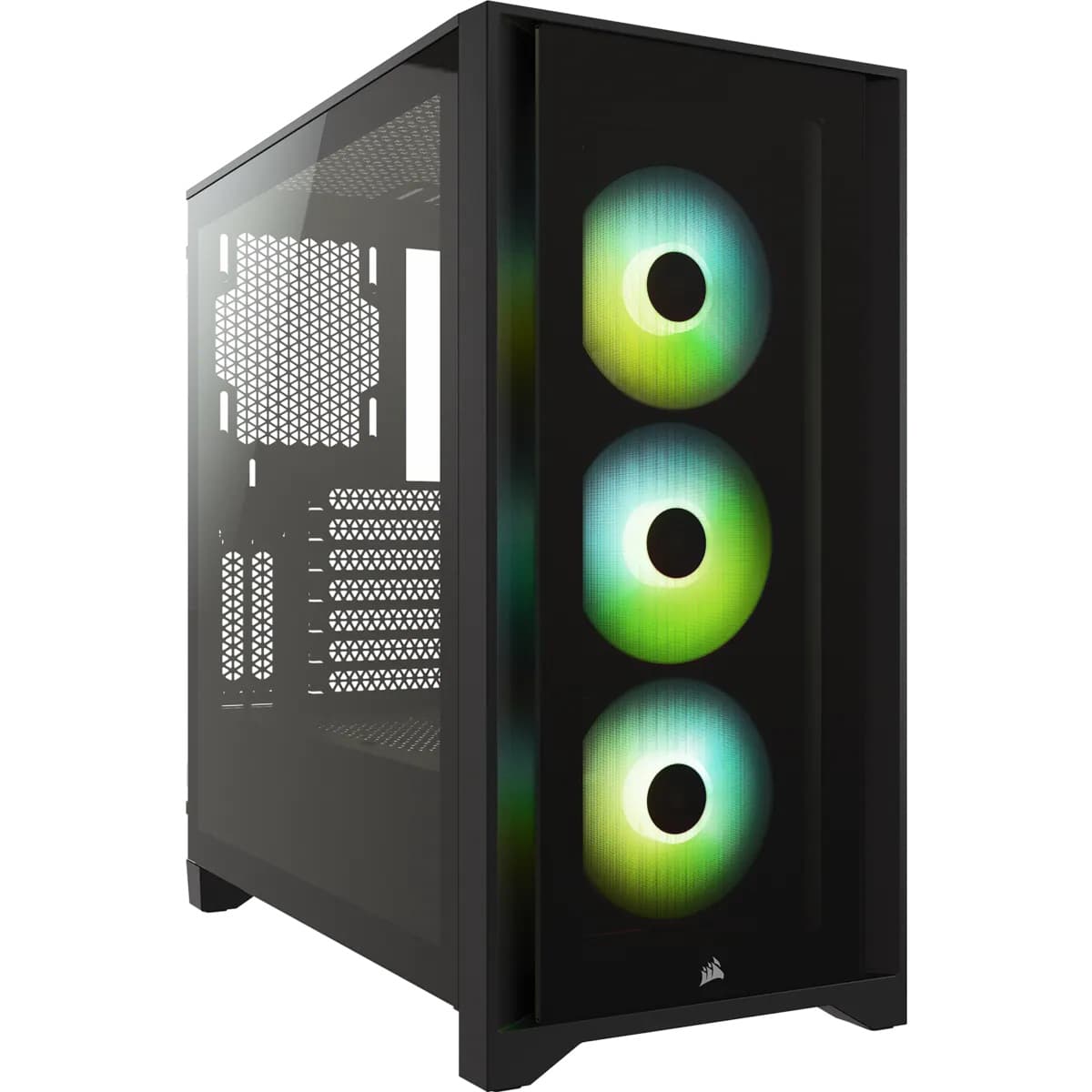 CARCASA CORSAIR Middle Tower, ATX, "iCUE 4000X RGB", fara sursa, sticla securizata, fan x 2, USB 3.0x1, USB 3.1 gen 2 Type-Cx1, Jack 3.5 mmx1, mesh, negru, "CC-9011204-WW"